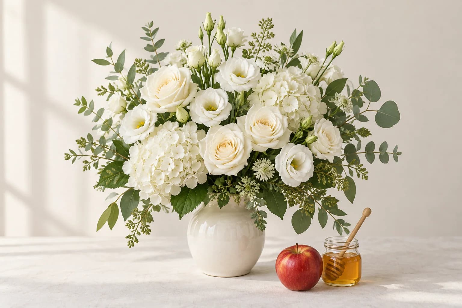 A warm floral arrangement for Rosh Hashanah
