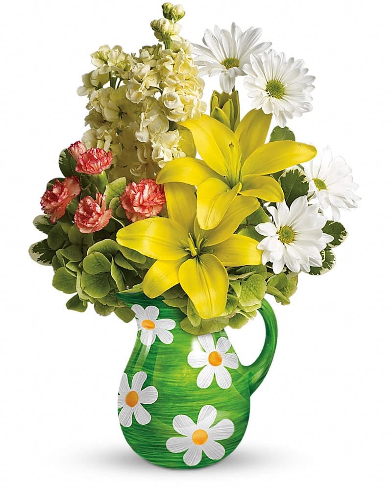 Teleflora's Pitcher Of Spring Bouquet