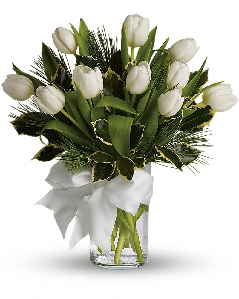 Tulips And Pine Bouquet