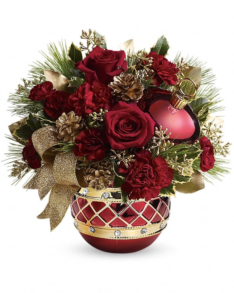 Teleflora's Jeweled Ornament Bouquet