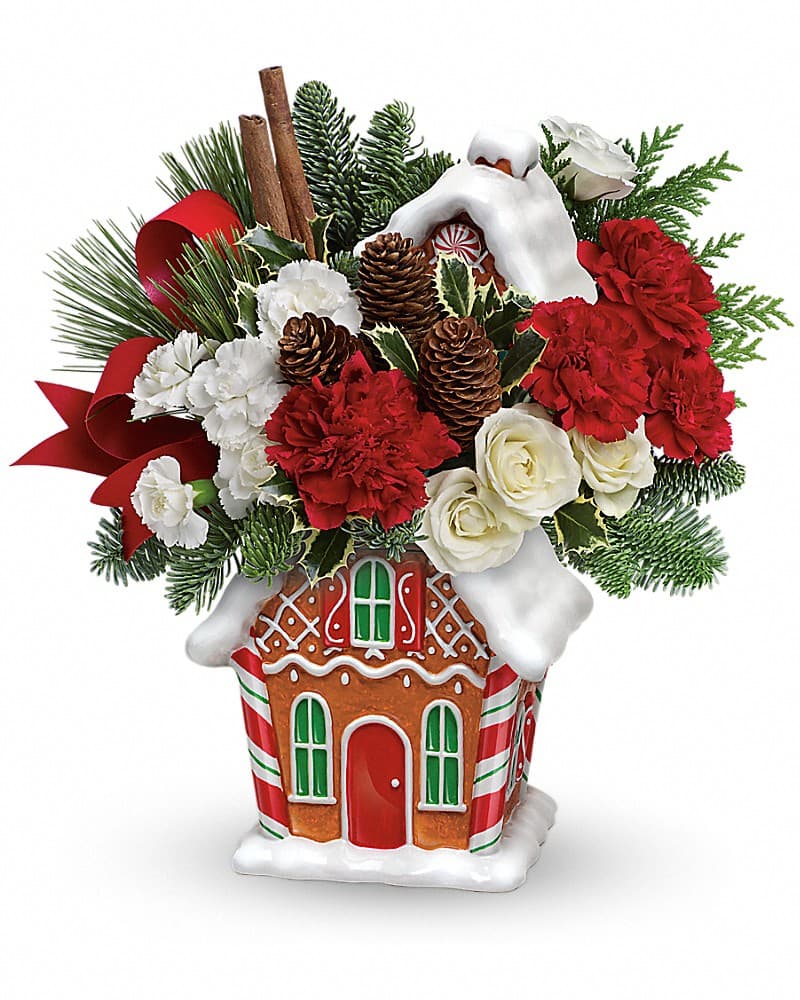 Teleflora's Gingerbread Cookie Jar Bouquet