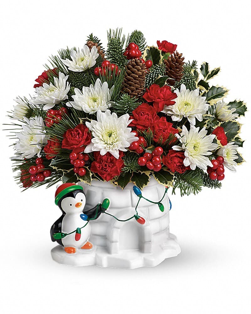 Send a Hug® Deck The Igloo by Teleflora Flower Arrangement