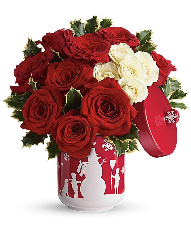 Teleflora's Roses And Holly Bouquet