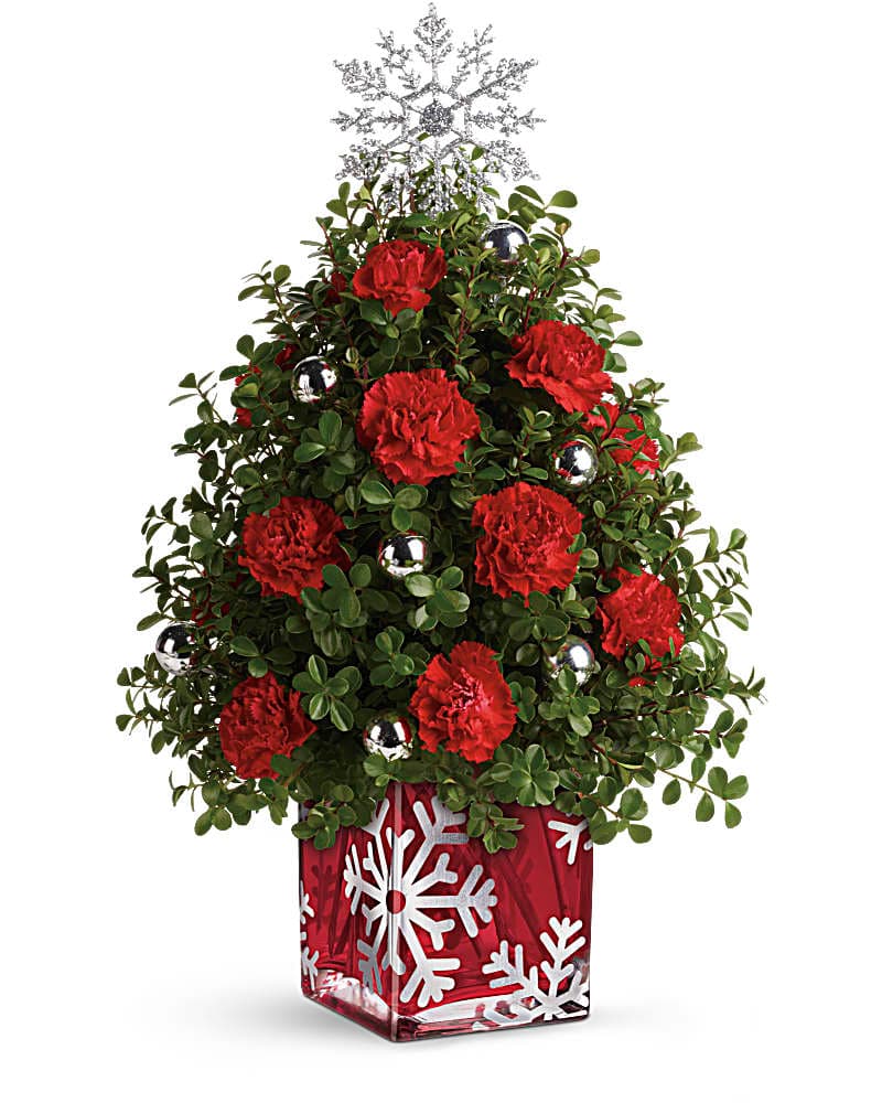 Teleflora's Sparkling Snowflake Tree