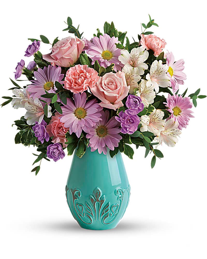 Teleflora's Blushing Aqua Bouquet