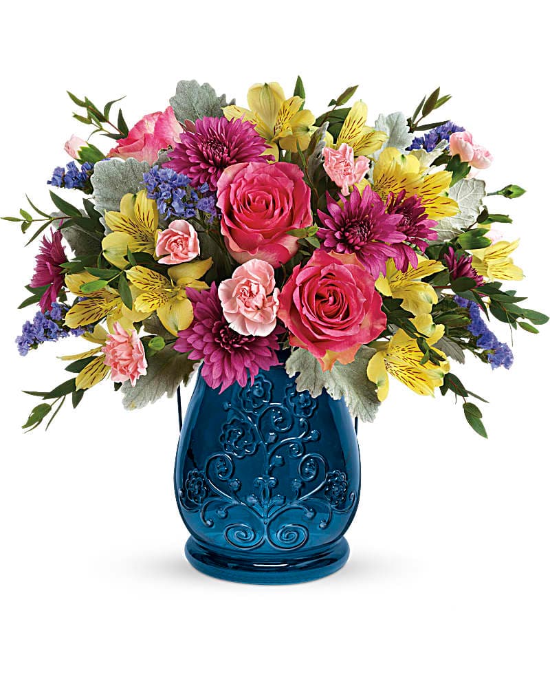 Teleflora's Burst Of Blue Bouquet