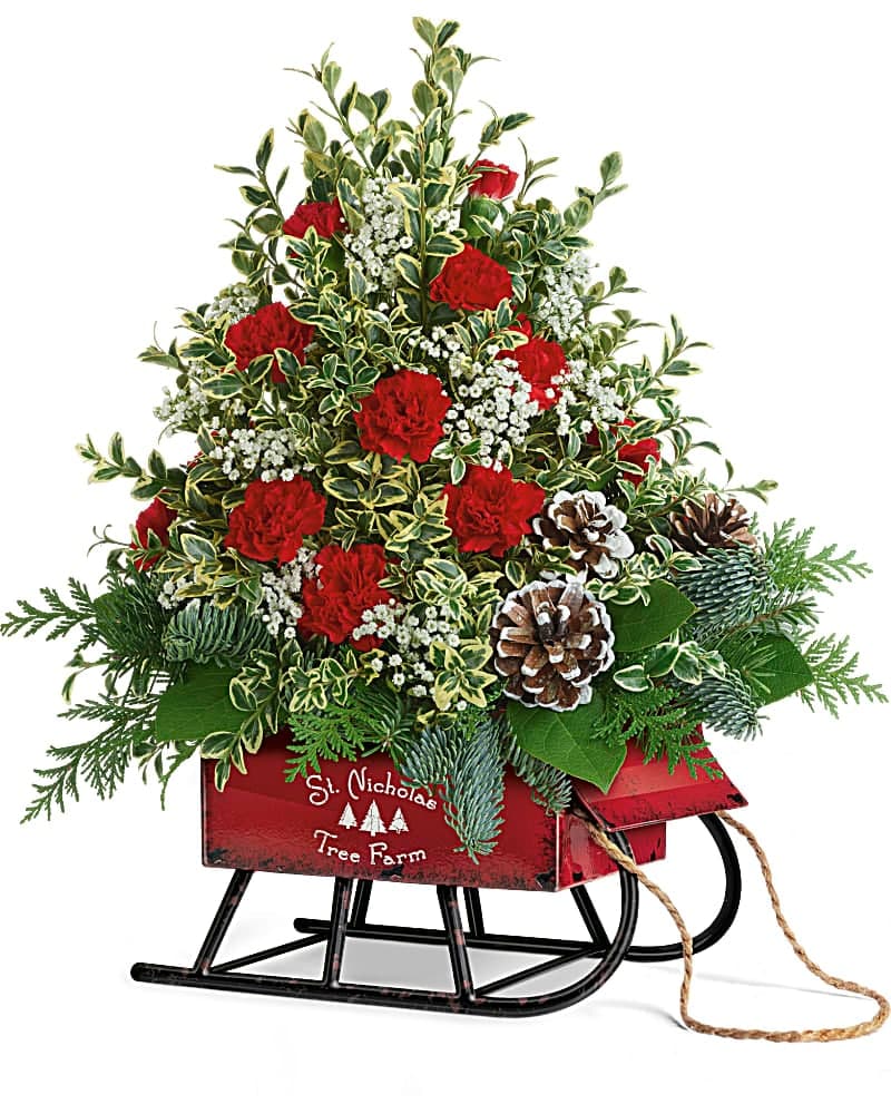 Teleflora's Snowy Sleigh Tree