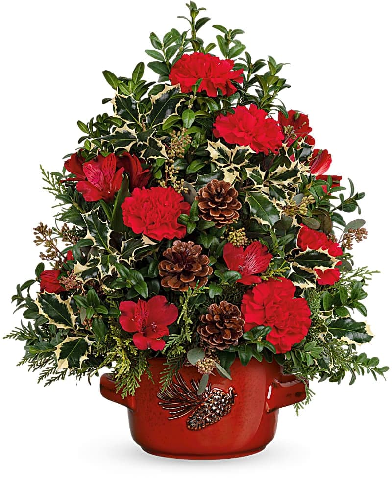 Teleflora's Holly Pinecones Tree Bouquet