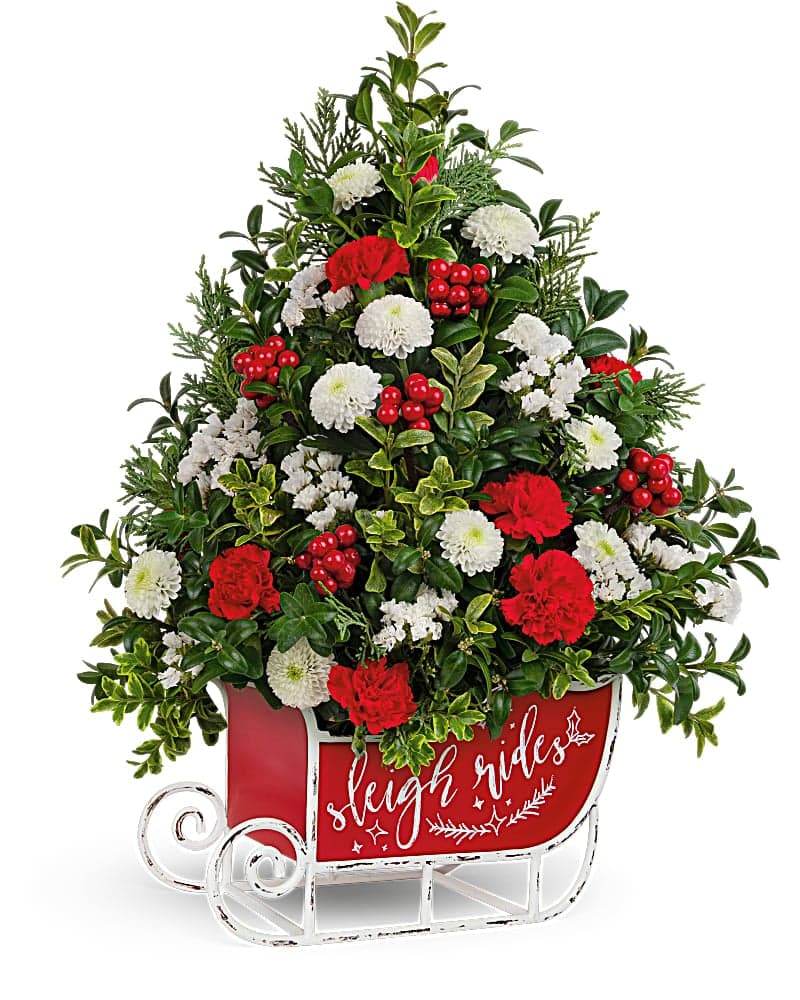 Teleflora's Festive Sleigh Tree Bouquet