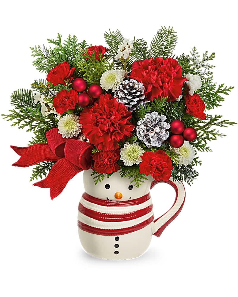 Teleflora's Send A Hug Frosty Stripes Bouquet