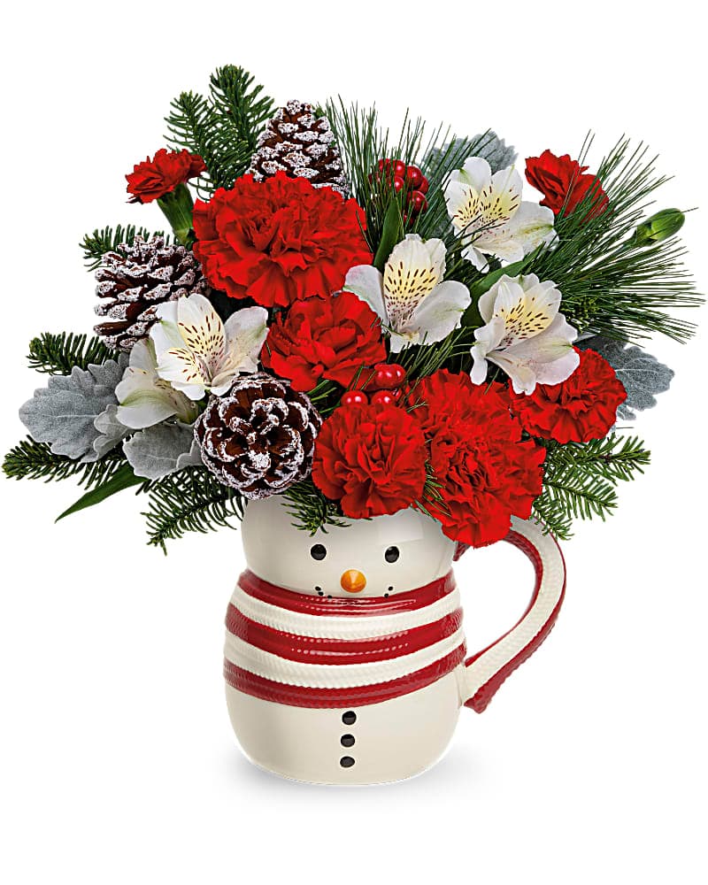 Teleflora's Send A Hug Christmas Frosty Bouquet