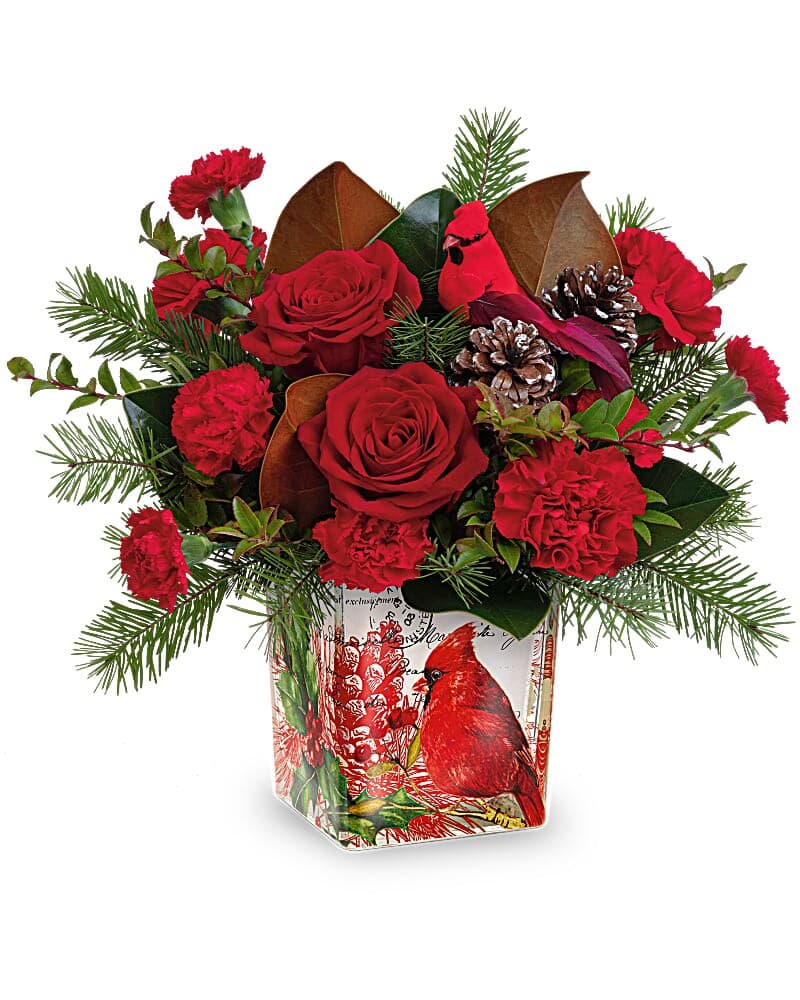 Teleflora's Joyful Cardinal Bouquet