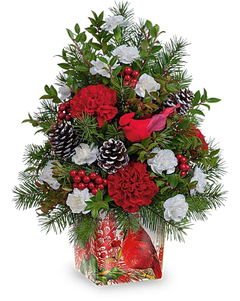 Teleflora's Cardinal In Flight Tree