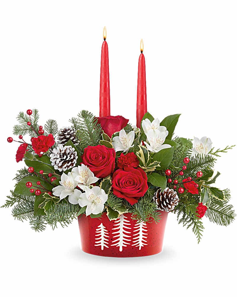 Teleflora's Evergreen Charm Centerpiece