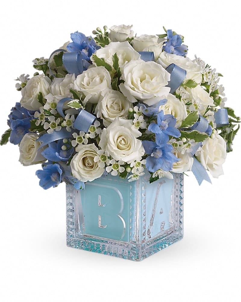 Babys First Block By Teleflora Blue