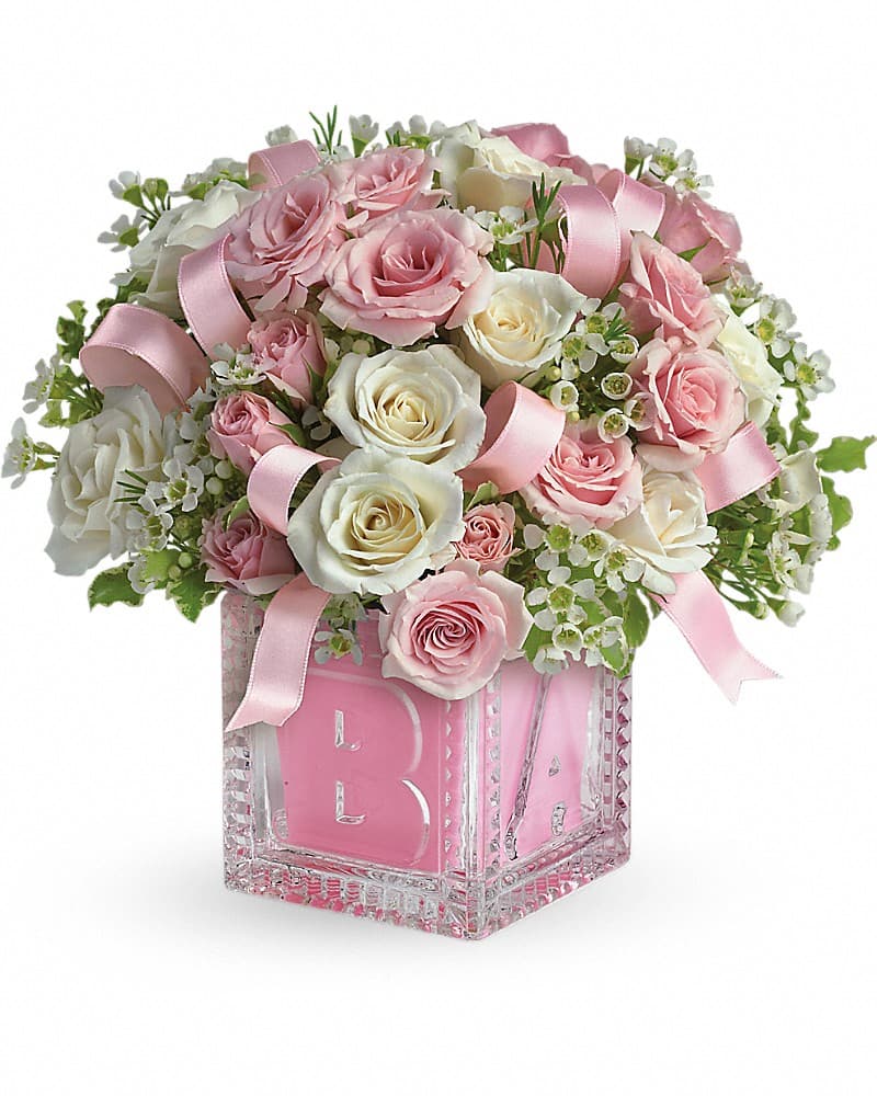 Babys First Block By Teleflora Pink