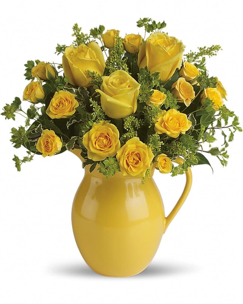 Teleflora's Sunny Day Pitcher Of Roses
