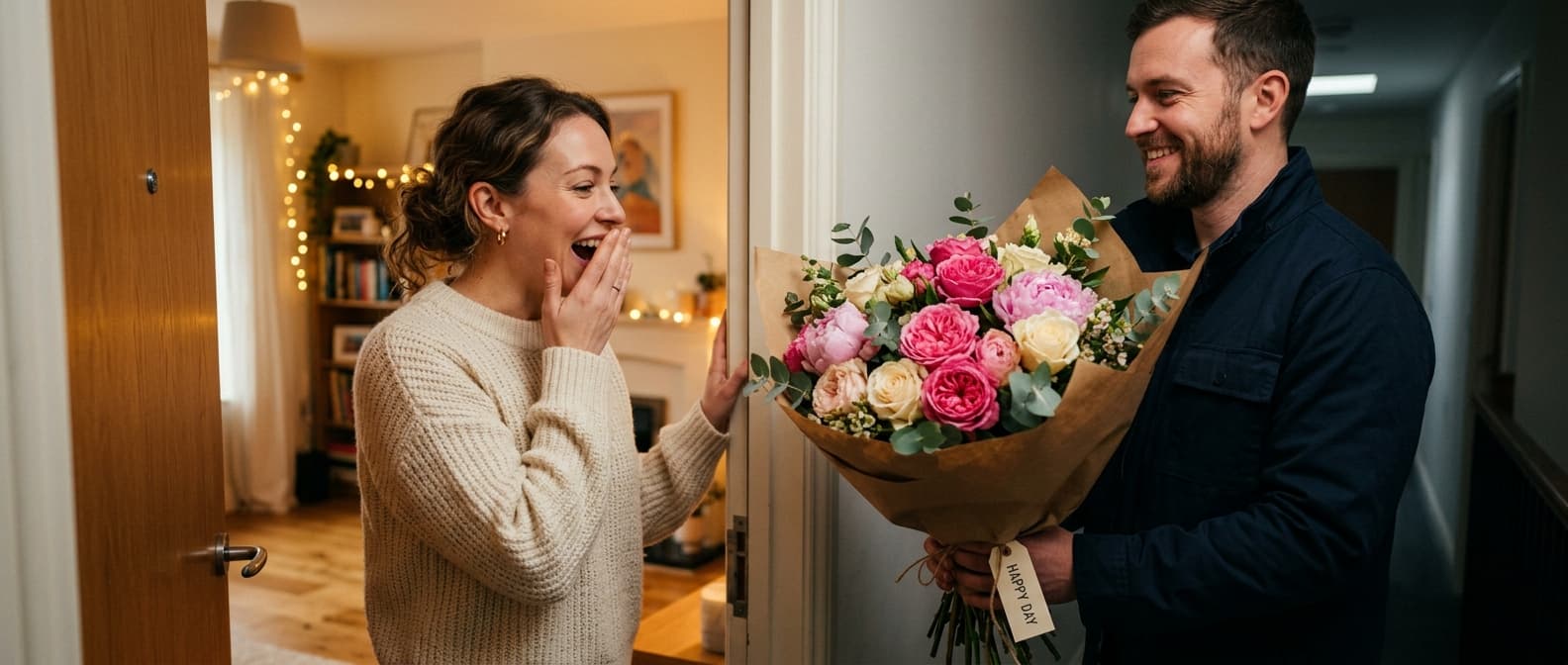 People enjoying flowers